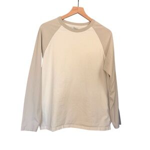 Brandy Melville Beige and Cream Baseball Tee